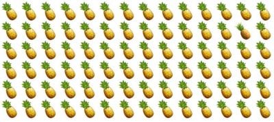 Palapeli niille, joilla on erinomainen näkö: etsi ananas 3 sekunnissa.